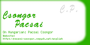 csongor pacsai business card